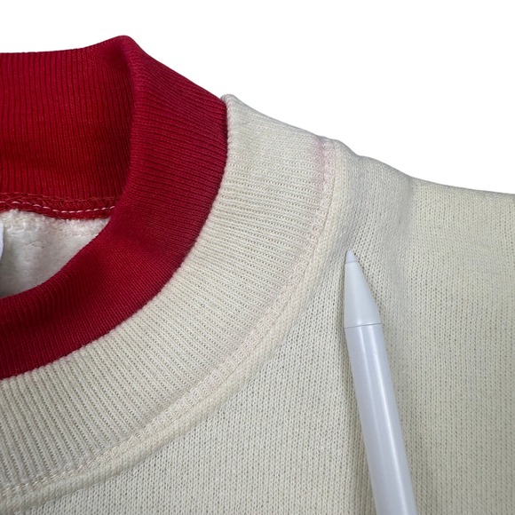 Grandma Sweater Crewneck Sweatshirt Cream Bird Embroidery Long Sleeve Dunner - Picture 8 of 14